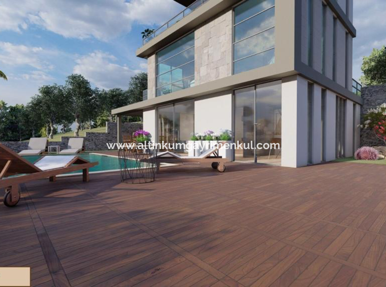 Didim Akbuk 3 In 1 Villa With Pool With Sea View For Sale