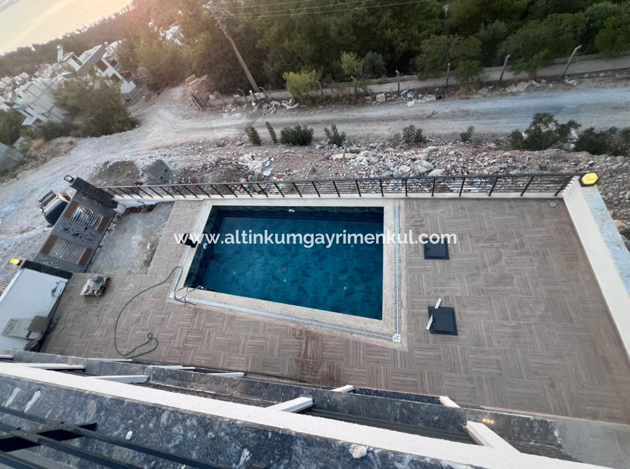 4 In 1 Villa With Pool With Sea View For Sale In Didim Akbuk
